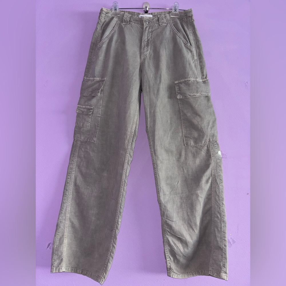 Zara Gray Cargo Pants - Picture 2 of 7
